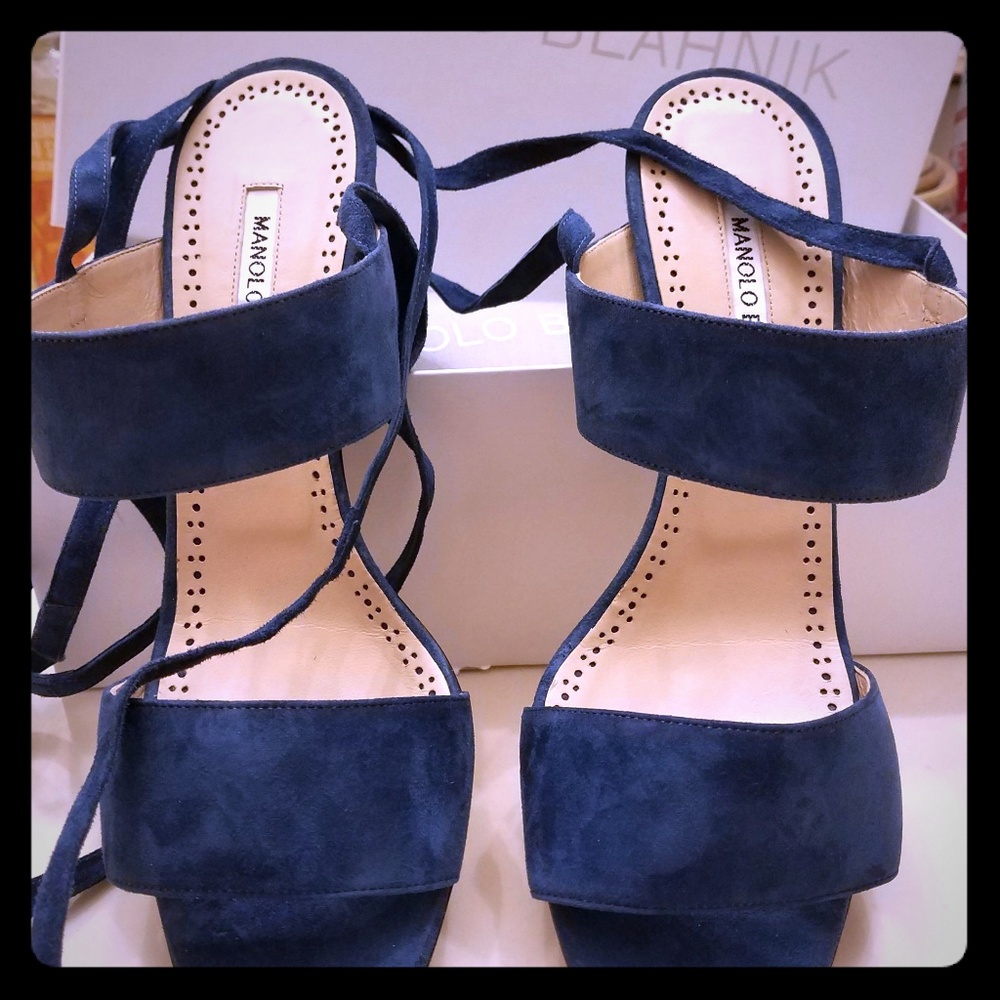 Navy Suede Manolo Blahnik